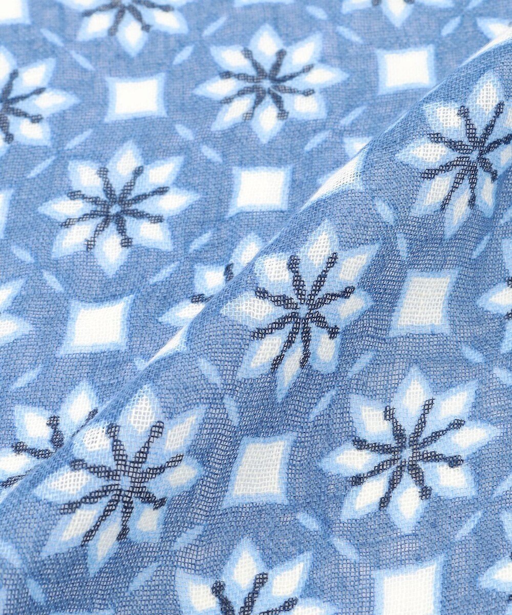 JOSEPH ABBOUD 【麻100％】フラワークレストパターン ストール 