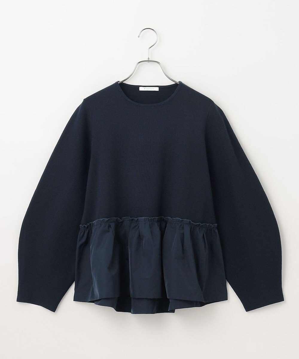 #Newans 【洗える】コンビネーションペプラムチュニックニット 