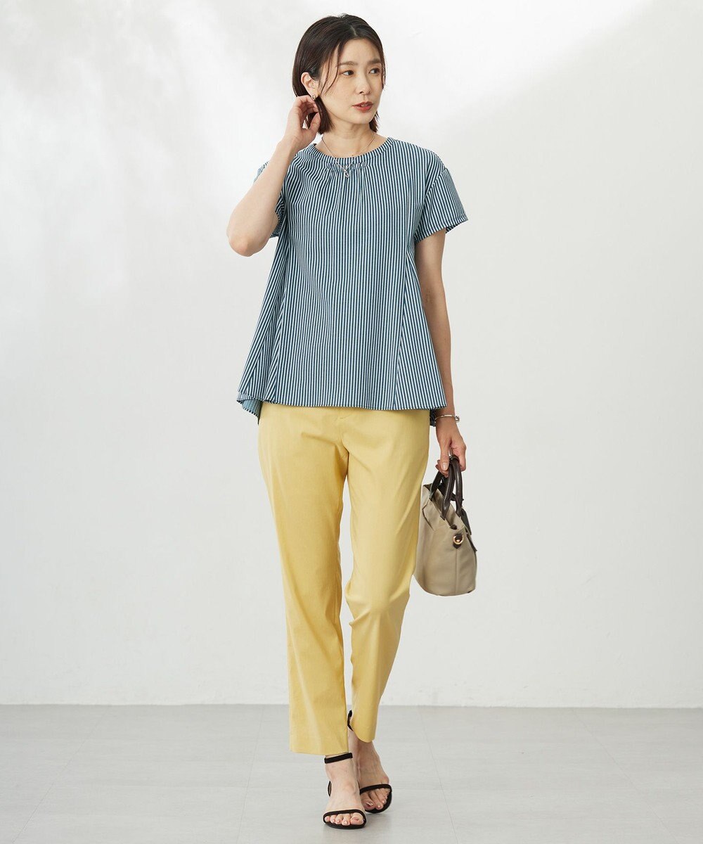 J.PRESS LADIES 【WEB限定・洗える】ストライプジャージー フレア カットソー 