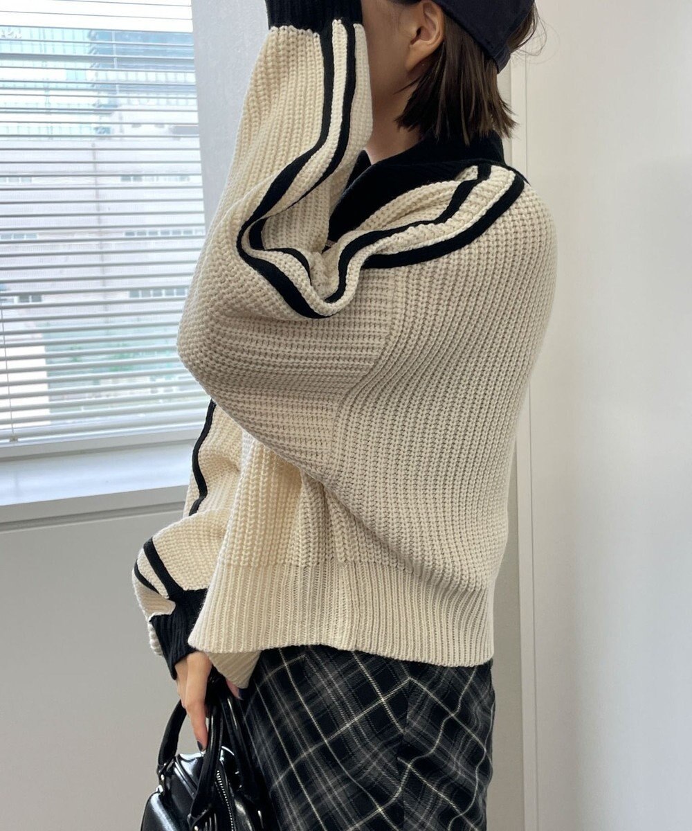 WEGO ハーフジップニットプルオーバー 