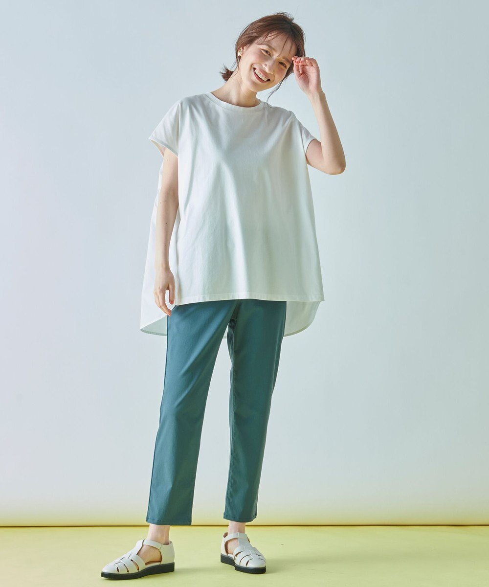 ANY L 【吸水速乾/シワになりにくい/アンチピリング】バックフレアフレンチスリーブカットソー 