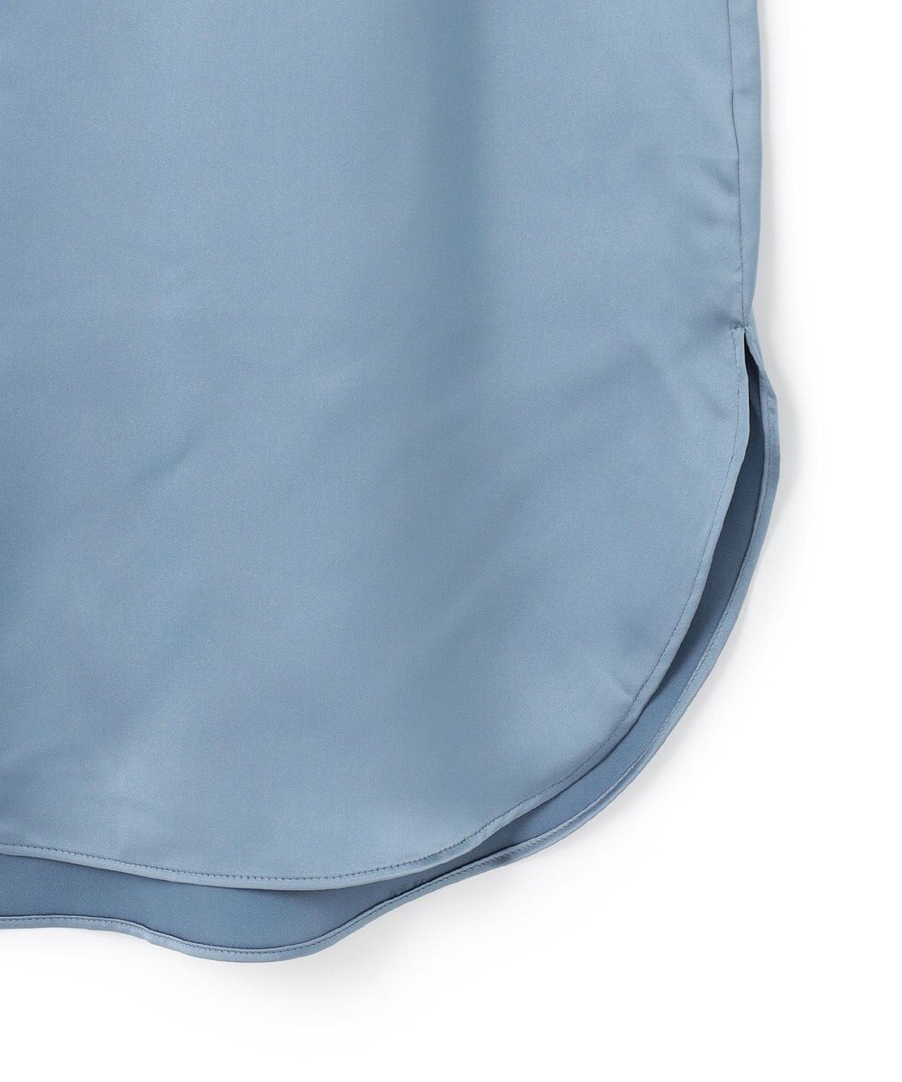 UNFILO L サテン バンドカラーシャツ 