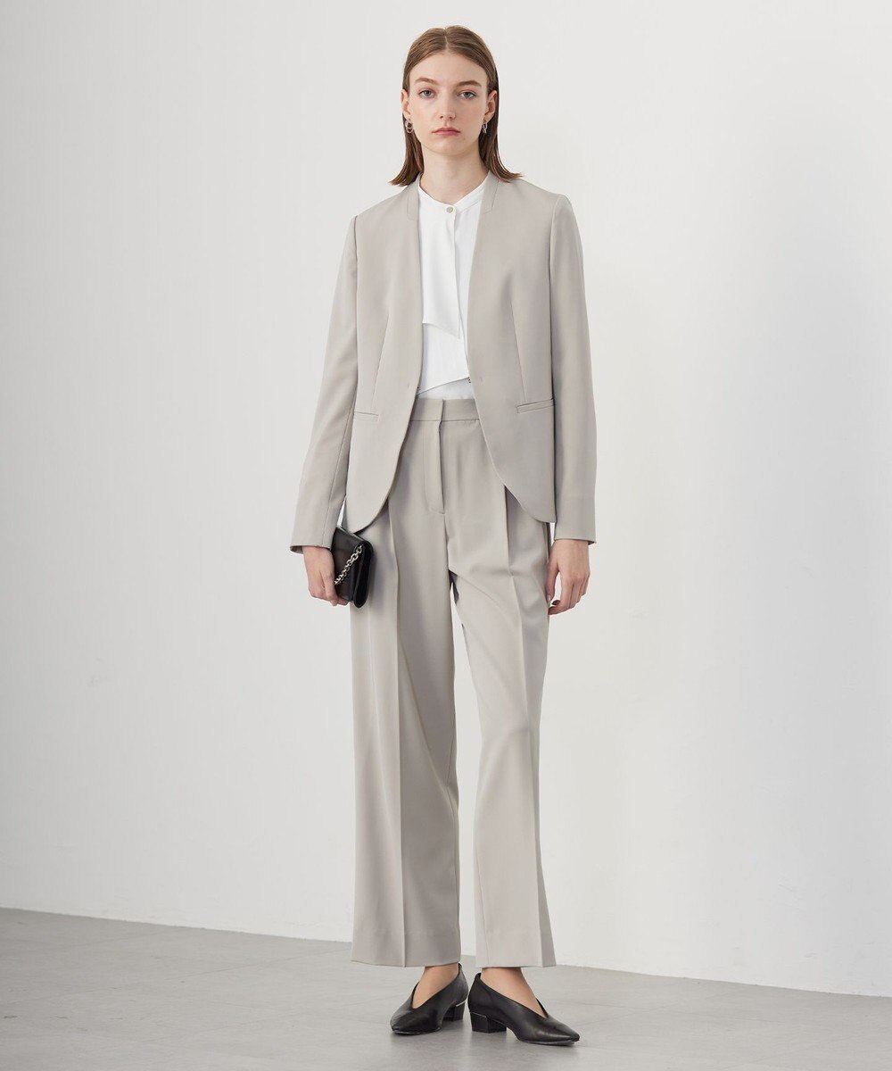 ICB L 【洗える】ストレッチジョーゼット ラッフルデザインブラウス 