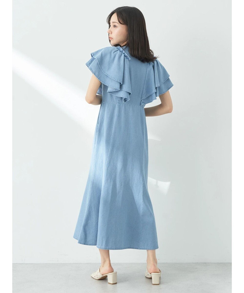 earth music&ecology ラッフル前開きデニムワンピース 