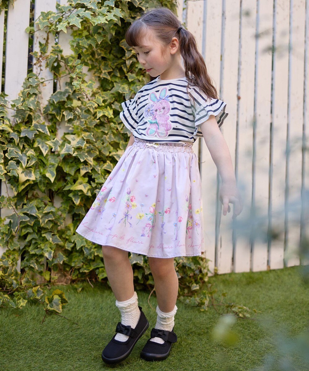 ANY KIDS フラワー ブーケ プリント スカパン 