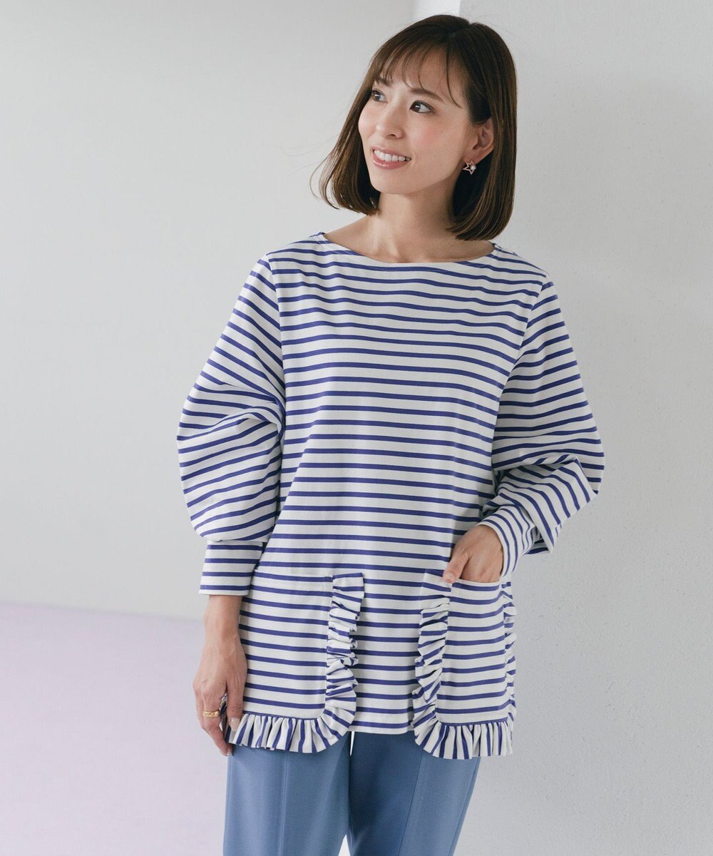 #Newans 【ANSWER for 神戸エレガンス】フリルポケットロングTシャツ 