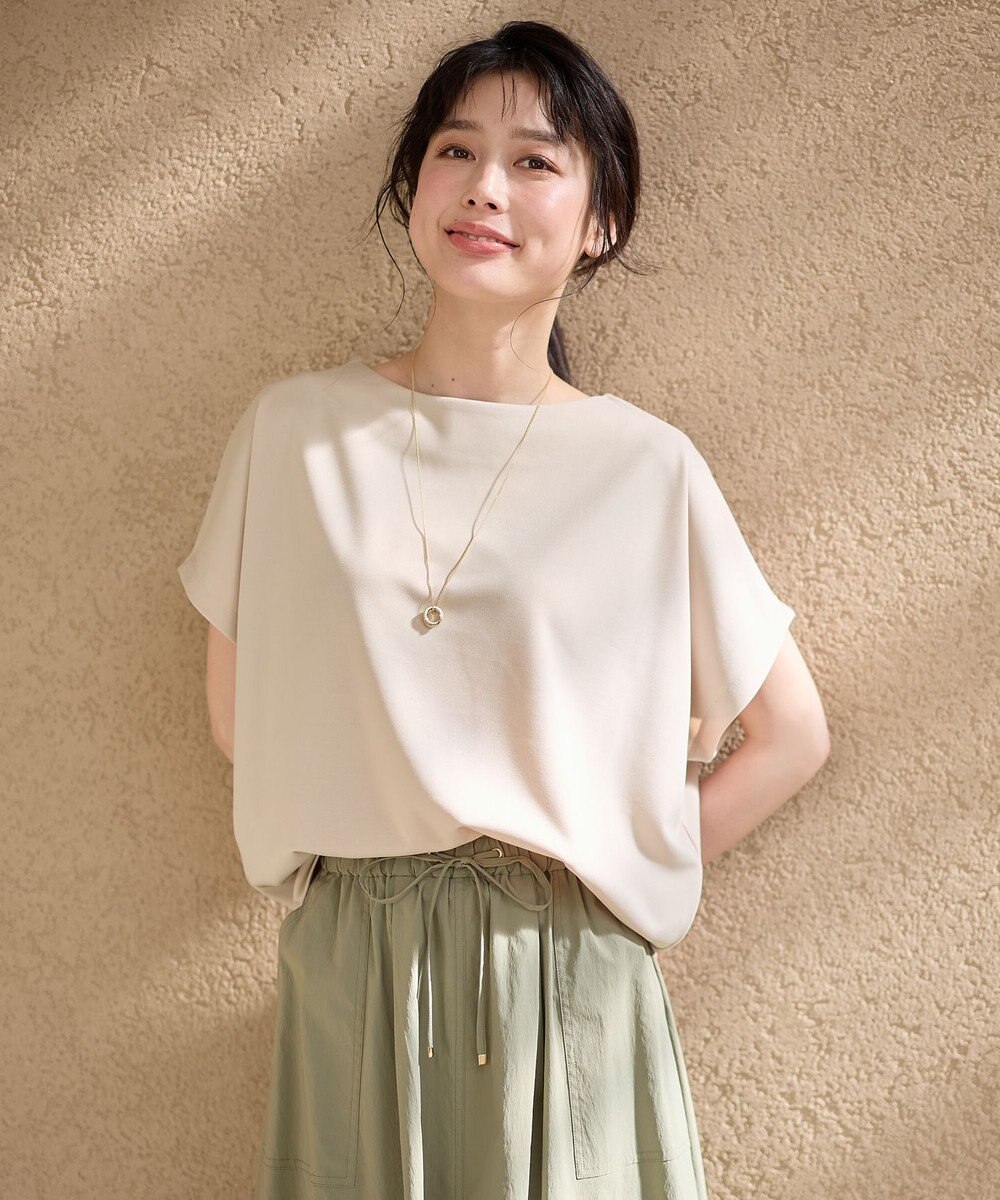 ANY L 【洗濯機可/接触冷感/UVカット/アンチピリング】ドライポンチフレンチスリーブプルオーバー 