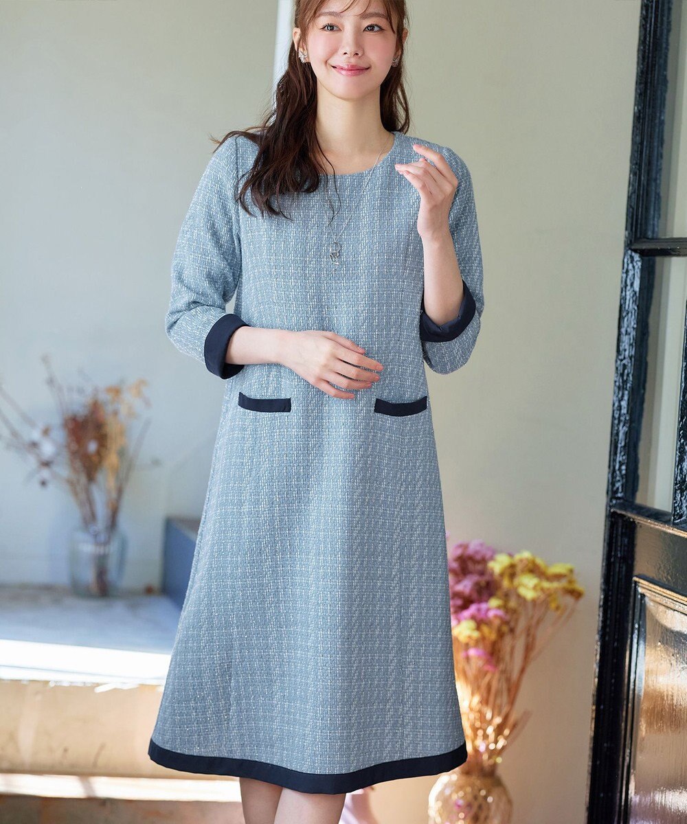 Tiaclasse ツイードAラインワンピース 