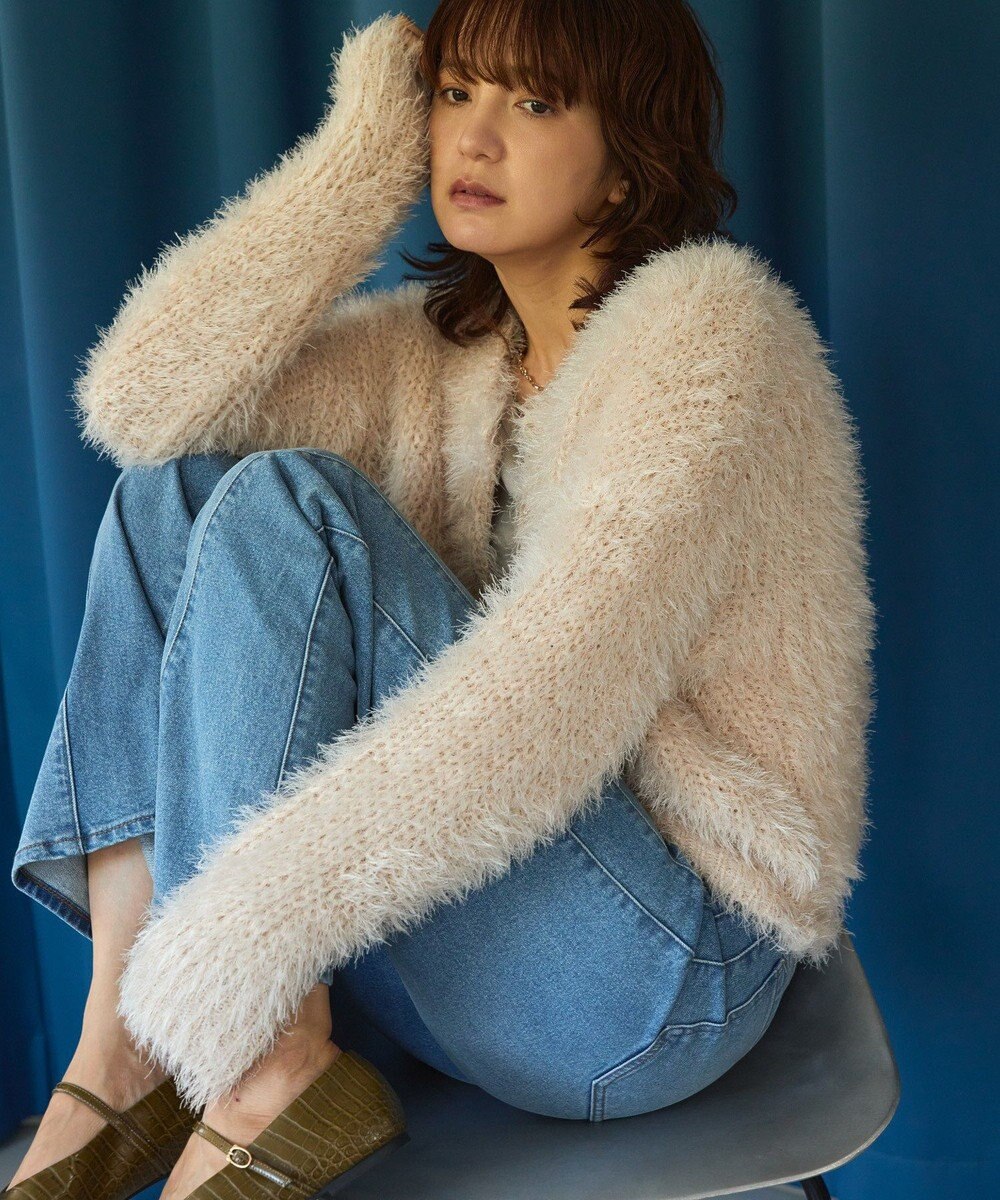 AMERICAN HOLIC シャギーニットクルーネックカーディガン 