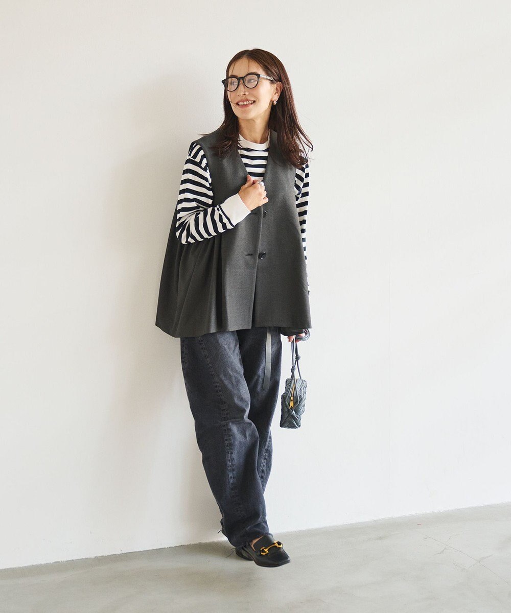 #Newans 【セレモニーにも】〈亀恭子さんコラボ〉サイドギャザージレ 