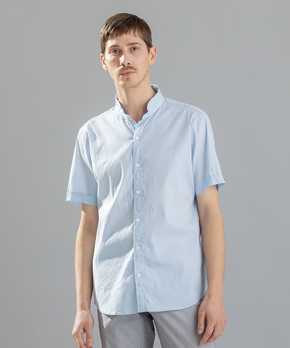 JOSEPH HOMME リネンストレッチブロード 　ウィングカラー半袖シャツ 