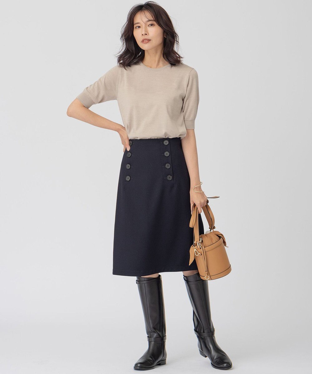 23区 【アンサンブル対応】サステナブルウール 半袖 ニット 