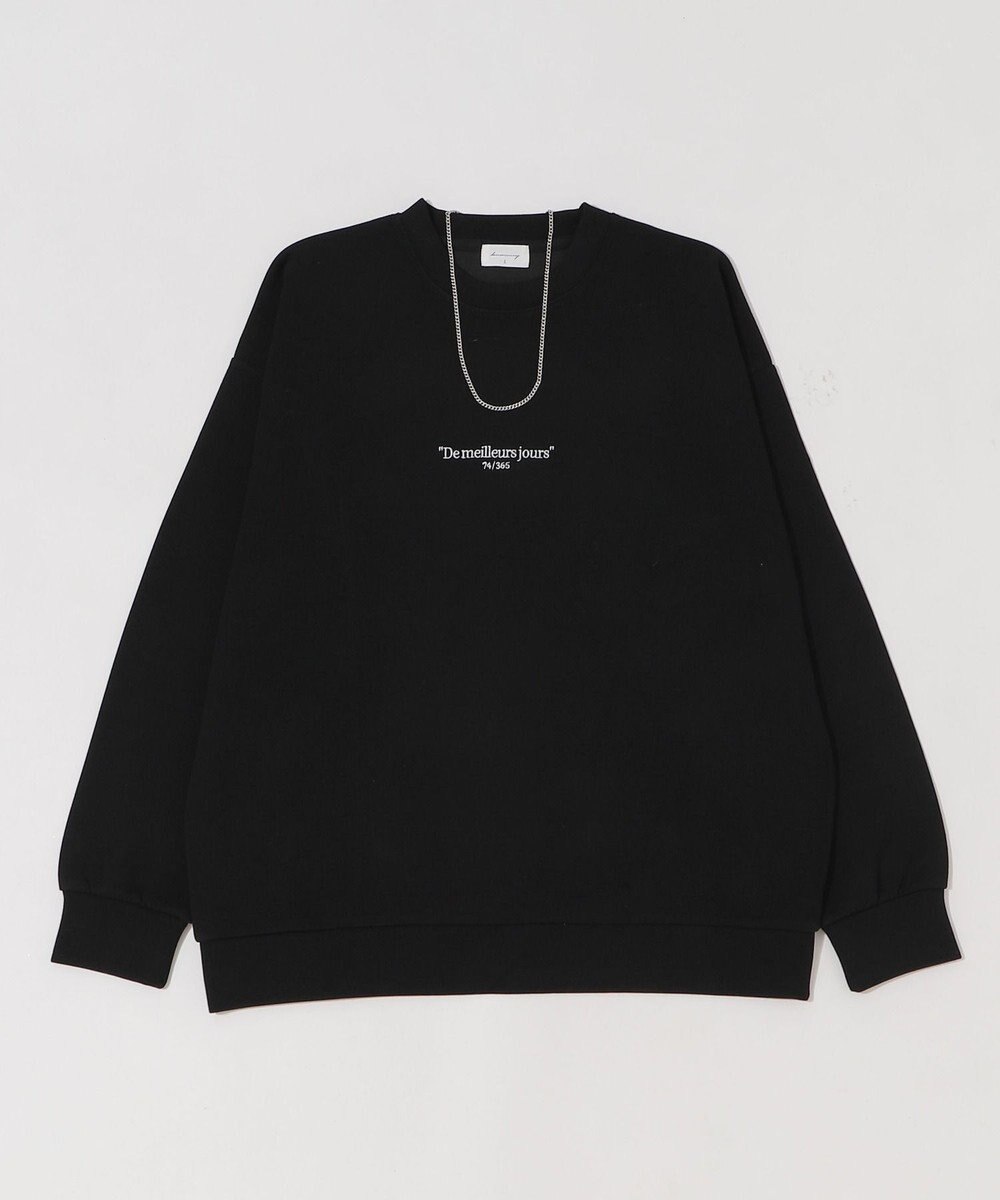 WEGO 【ユニセックス着用ITEM/2点SET/MLサイズ展開】アクセ付きフォトグラフィックプルオーバー 