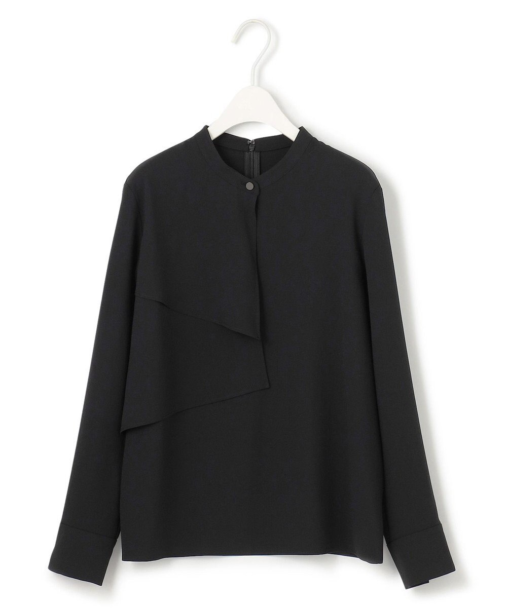 ICB L 【洗える】ストレッチジョーゼット ラッフルデザインブラウス 