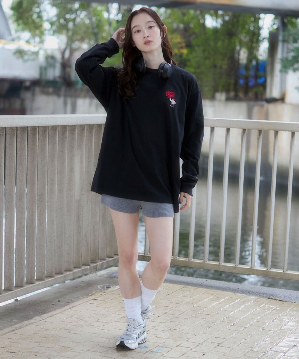 WEGO 【ユニセックス着用ITEM/MLサイズ展開】別注BENDAVISハートワンポイント刺繍T（LS） 