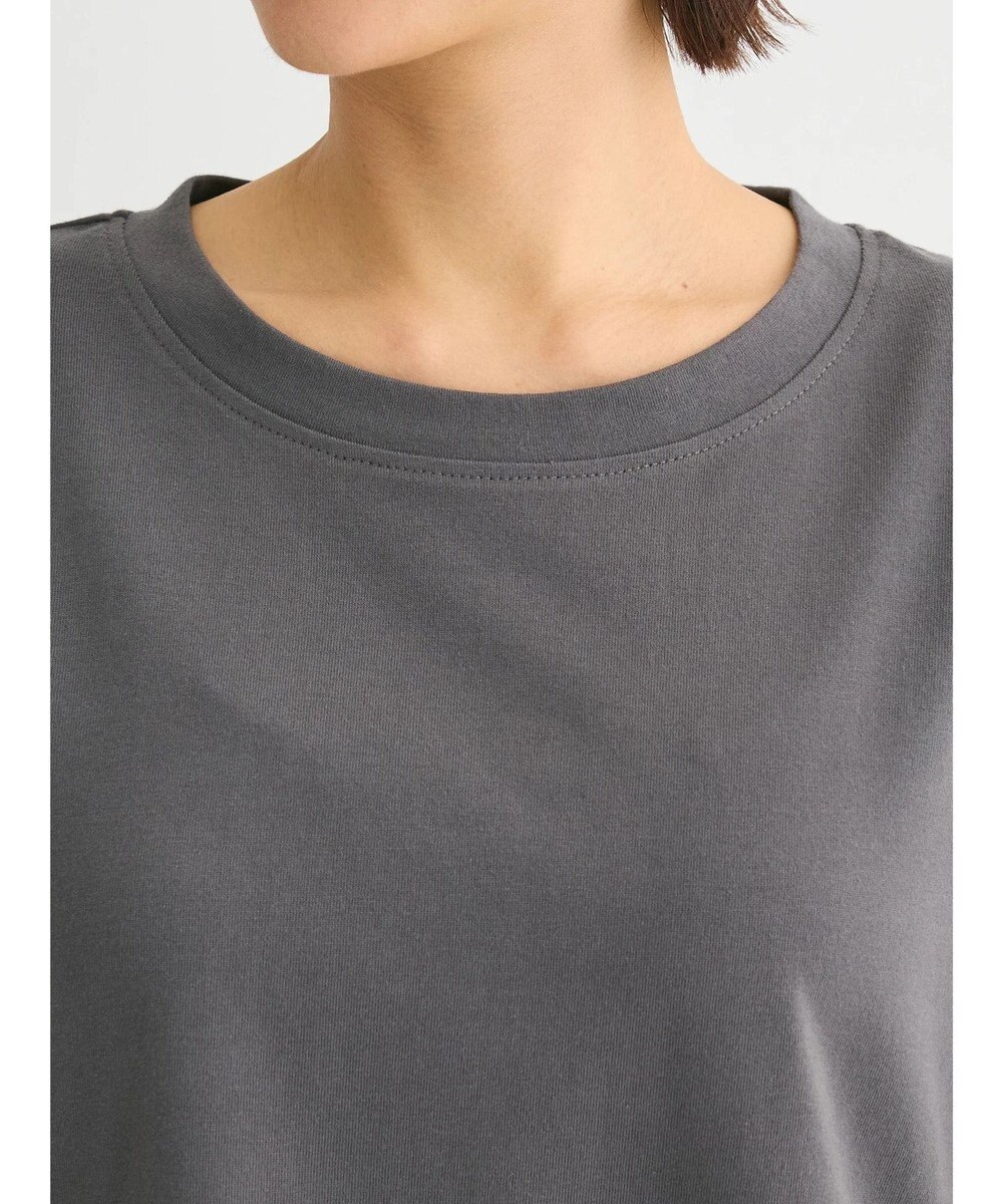 Green Parks 脇リボン５分袖布帛ドッキングプルオーバー 