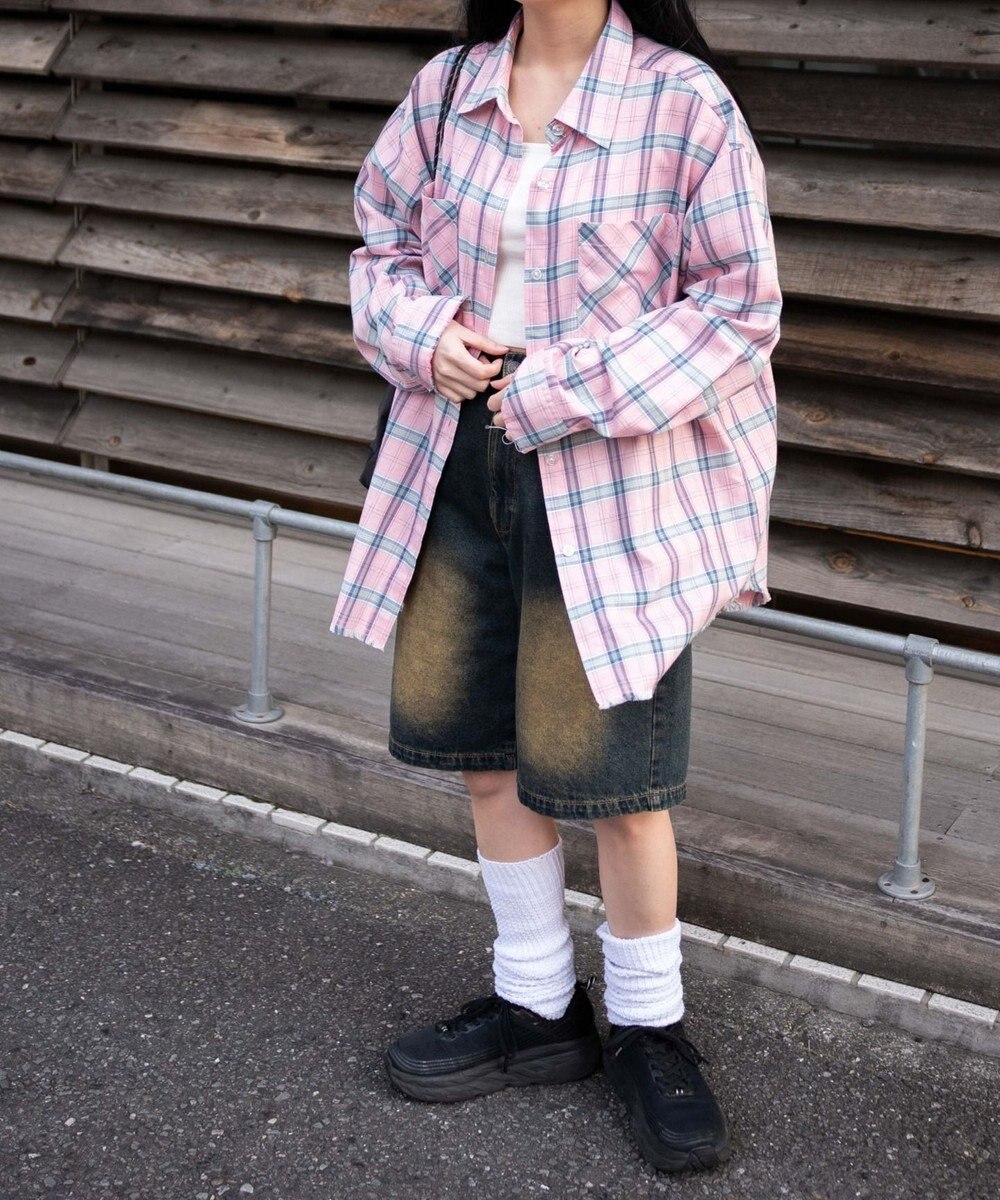 WEGO チェックBIGシャツ 