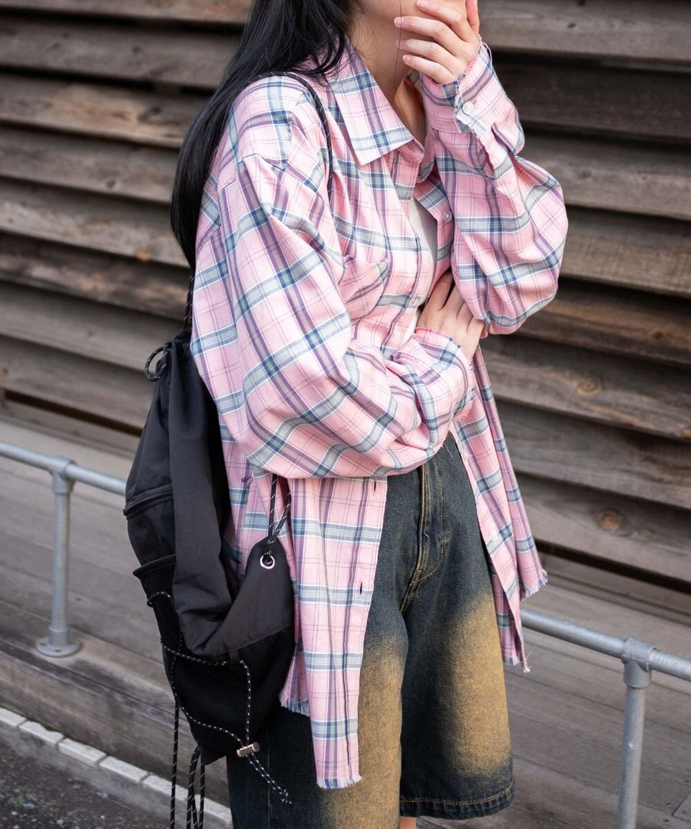 WEGO チェックBIGシャツ 