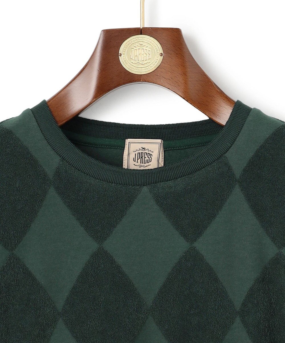 J.PRESS MEN アーガイルワントーンリンクス ロングスリーブ Tシャツ 