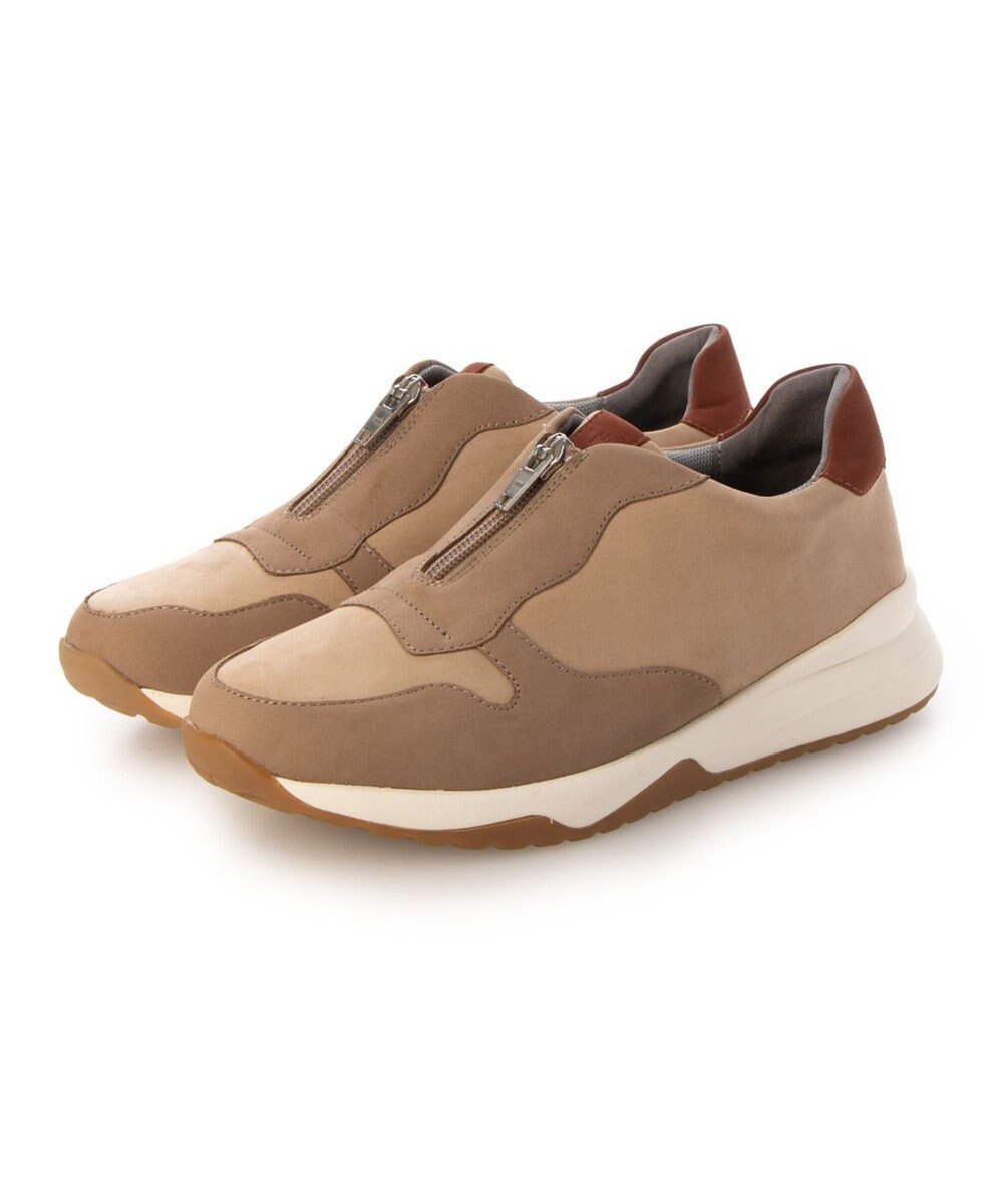 ing <ing>ロックファスナーレザースニーカー 