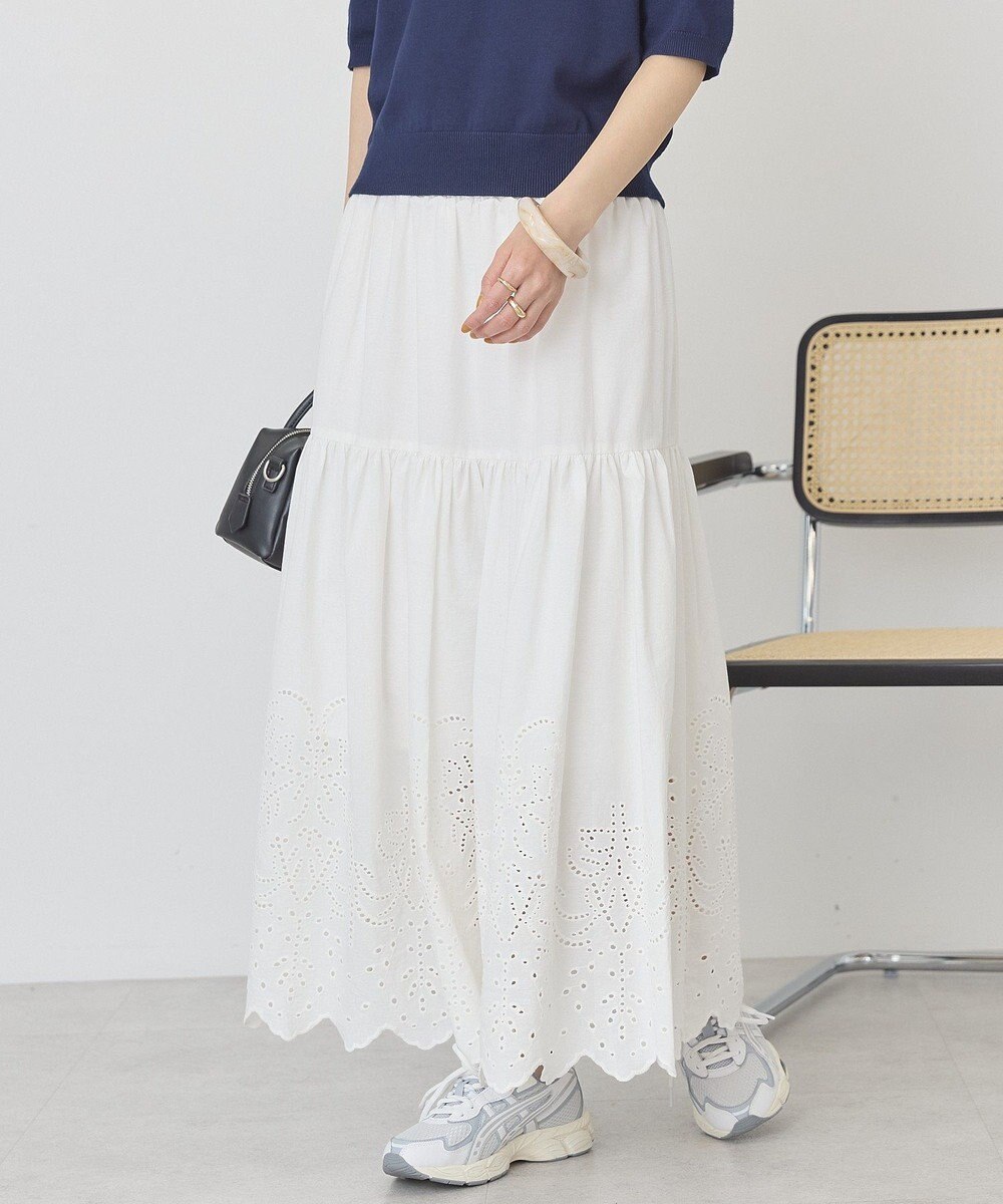 AMERICAN HOLIC アイレット刺繍ティアードスカート 