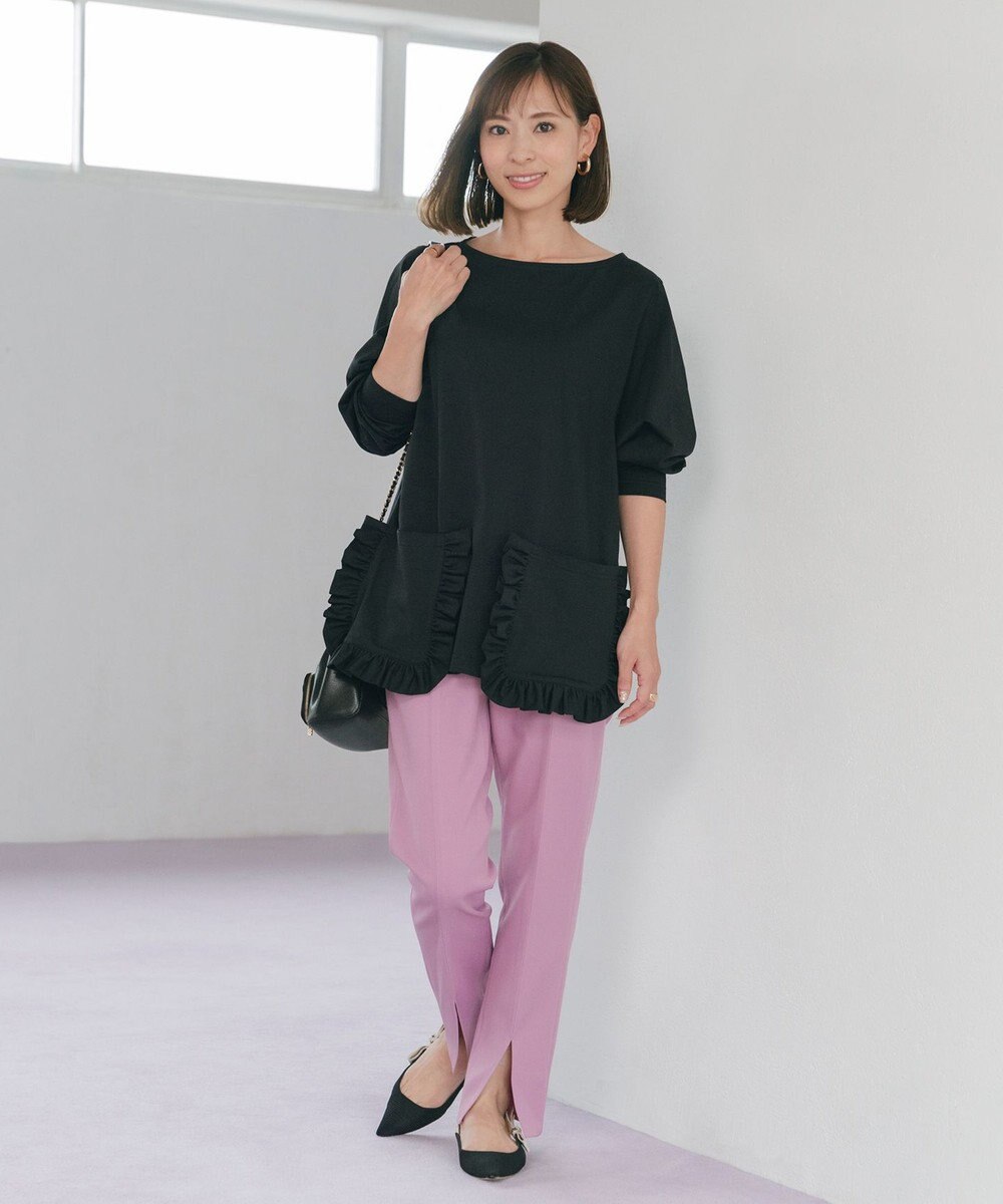 #Newans 【ANSWER for 神戸エレガンス】フリルポケットロングTシャツ 