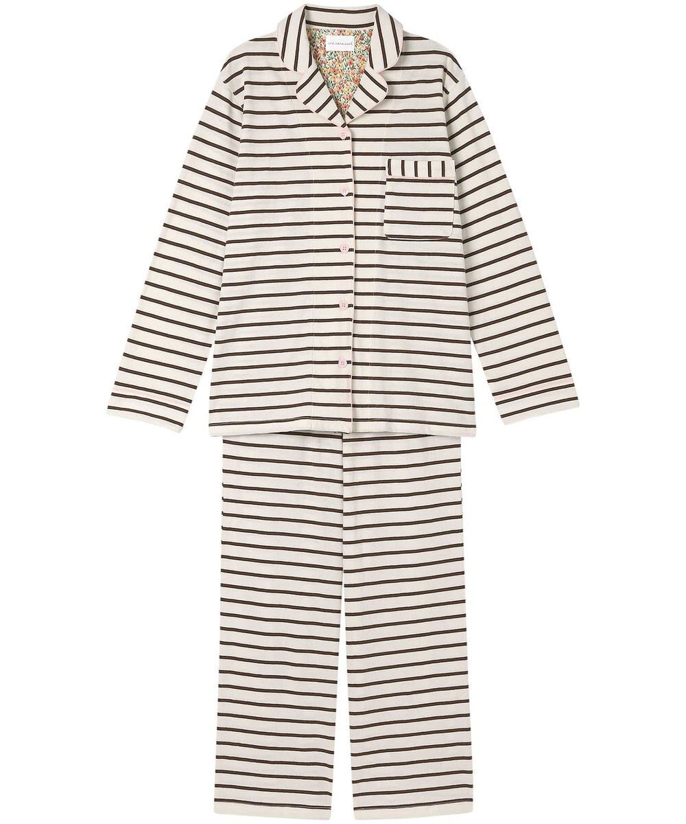 une nana cool 【綿100%】コットンボーダーパジャマ MADE WITH LIBERTY FABRIC 