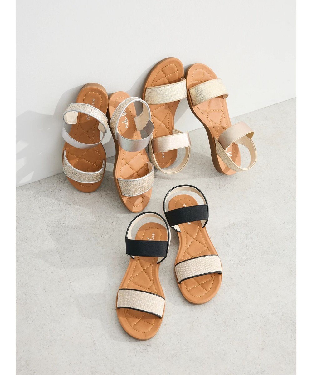 Green Parks ・ｒｉｃｈ　ｂｌｕｅ　雑材フラットサンダル 