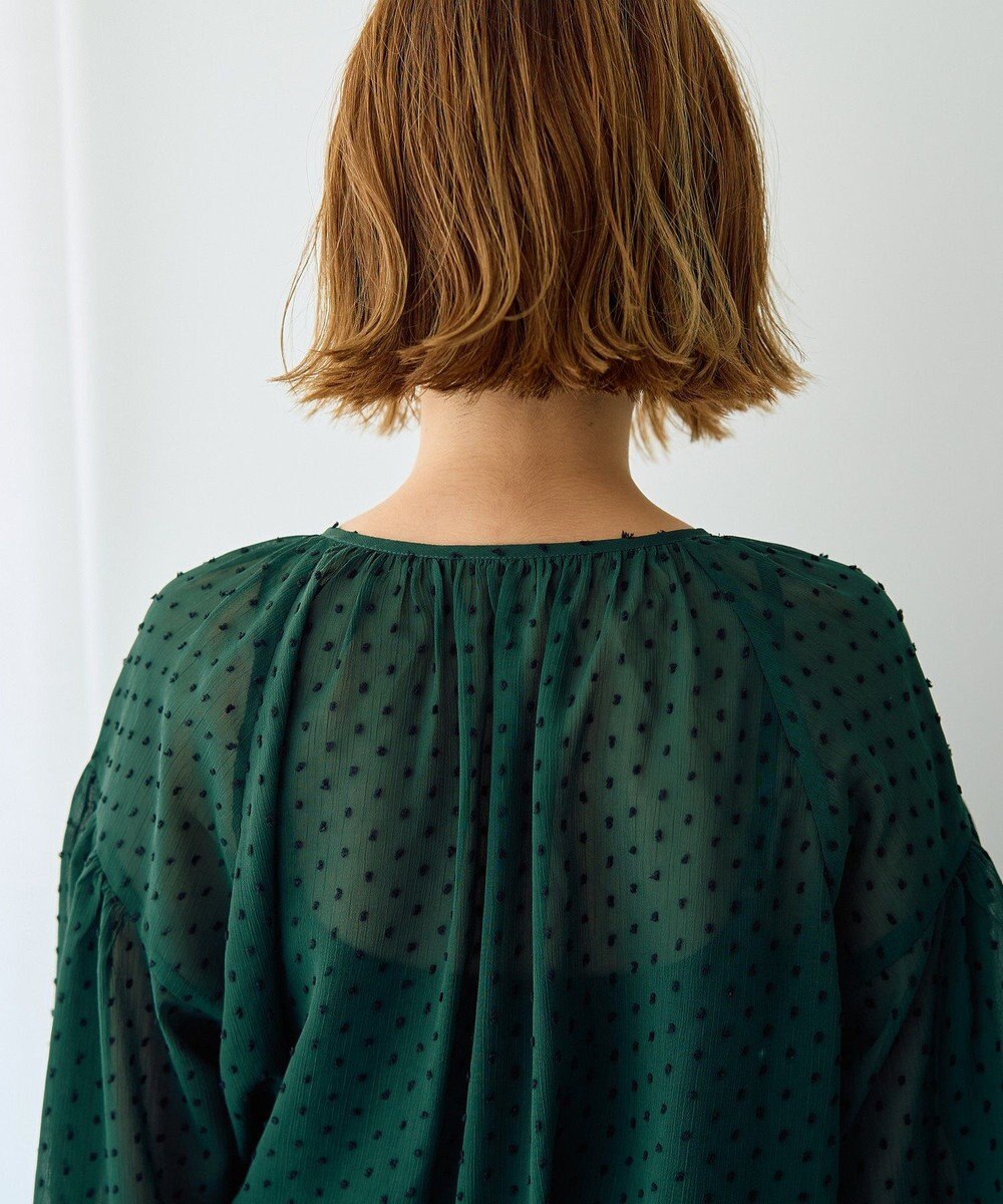 YECCA VECCA シアードットジャガードブラウス 