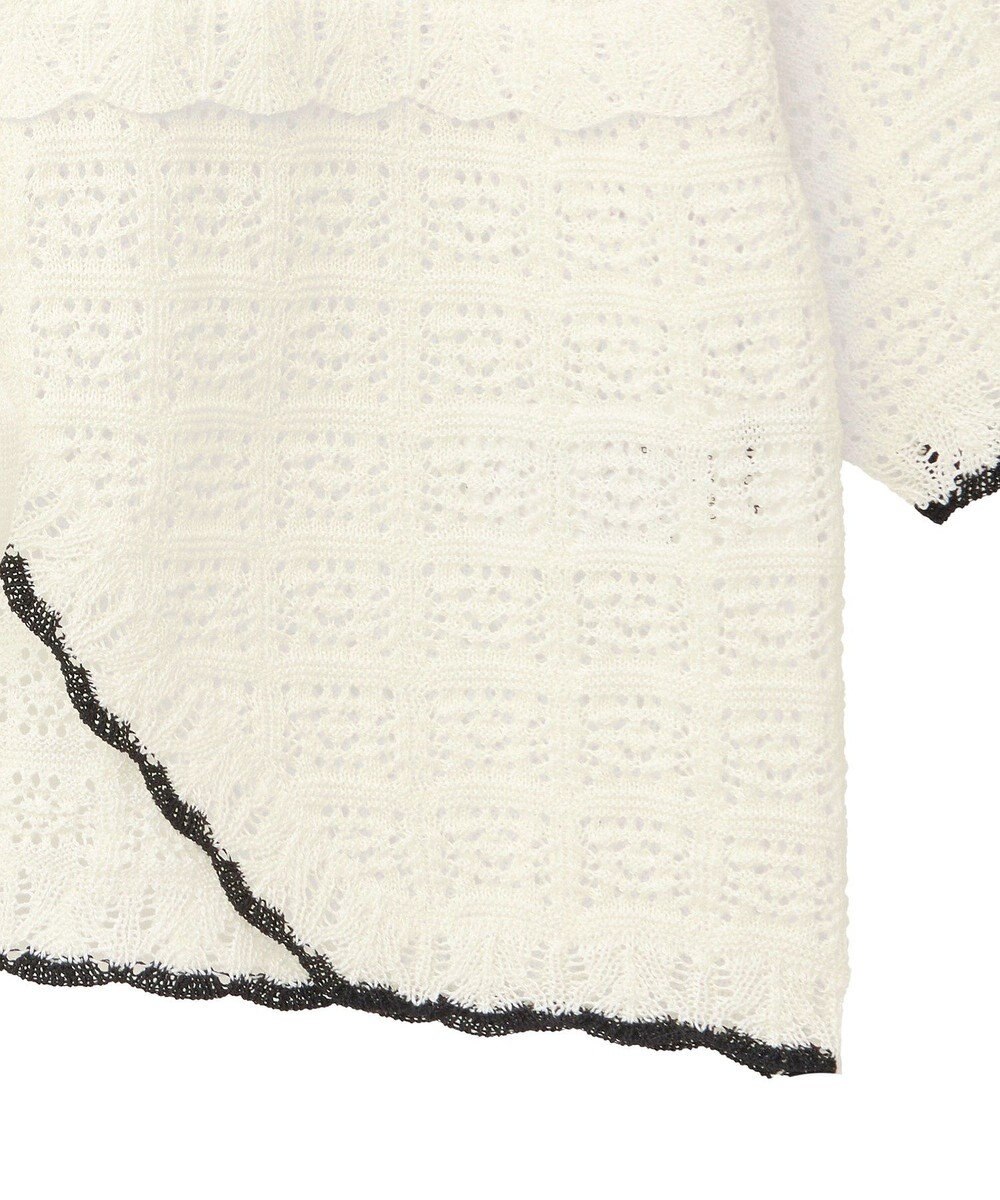 earth music&ecology ミニスカラップ透かし編みニットカーディガン 