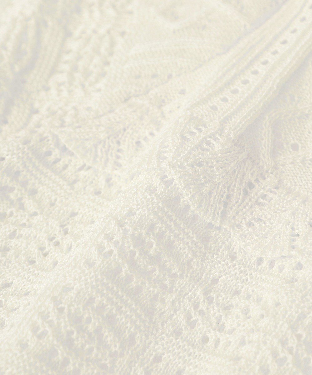 earth music&ecology ミニスカラップ透かし編みニットカーディガン 