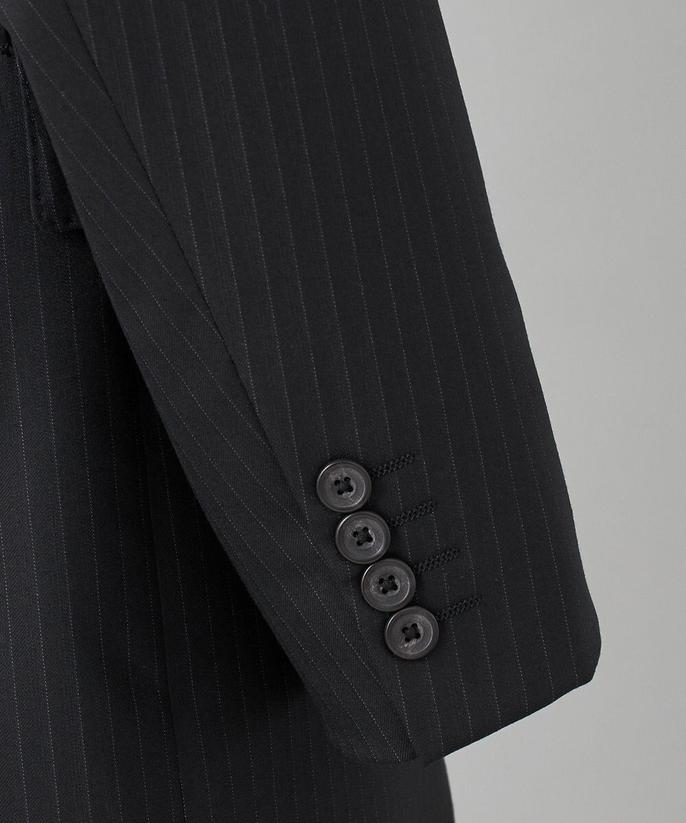 GOTAIRIKU 横に伸びる【TasmaniaWool/タマニアウール】ストレッチ スーツ（ブラックストライプ） 