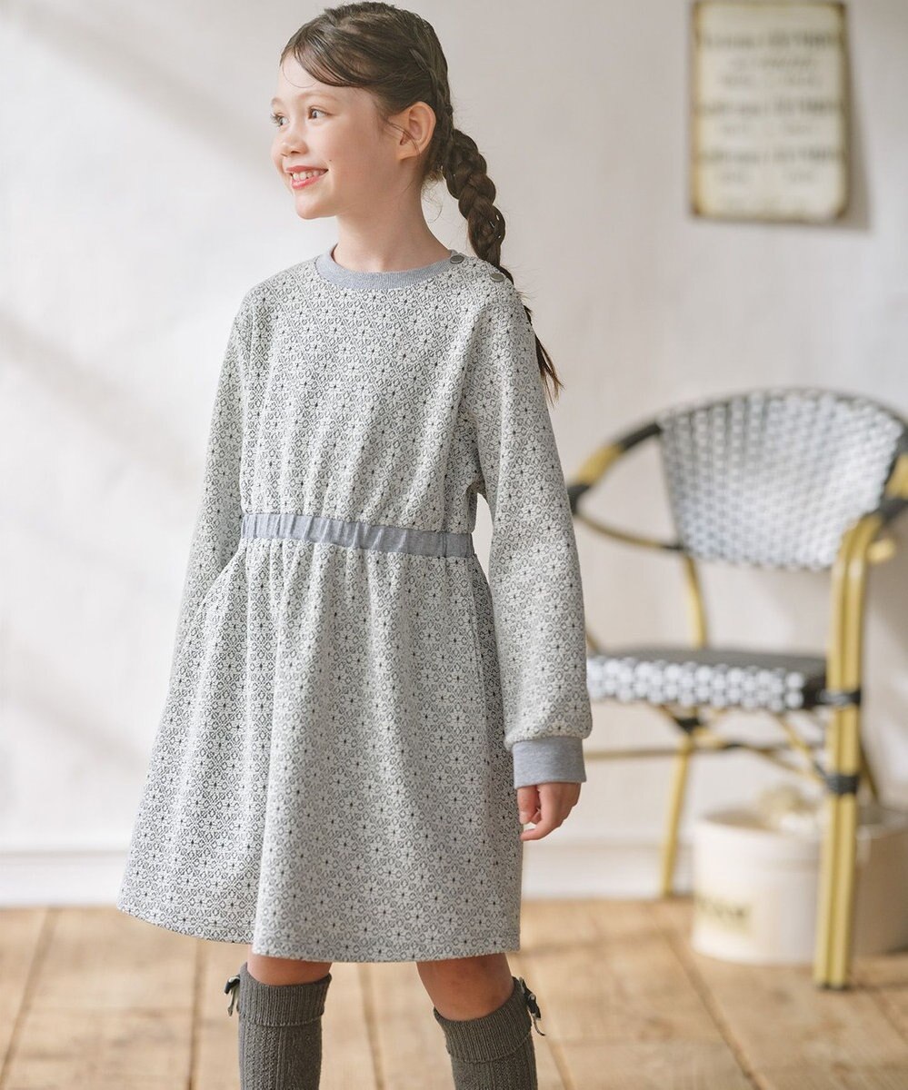 組曲 KIDS 【150-160㎝】 フロストフラワージャガード ワンピース 