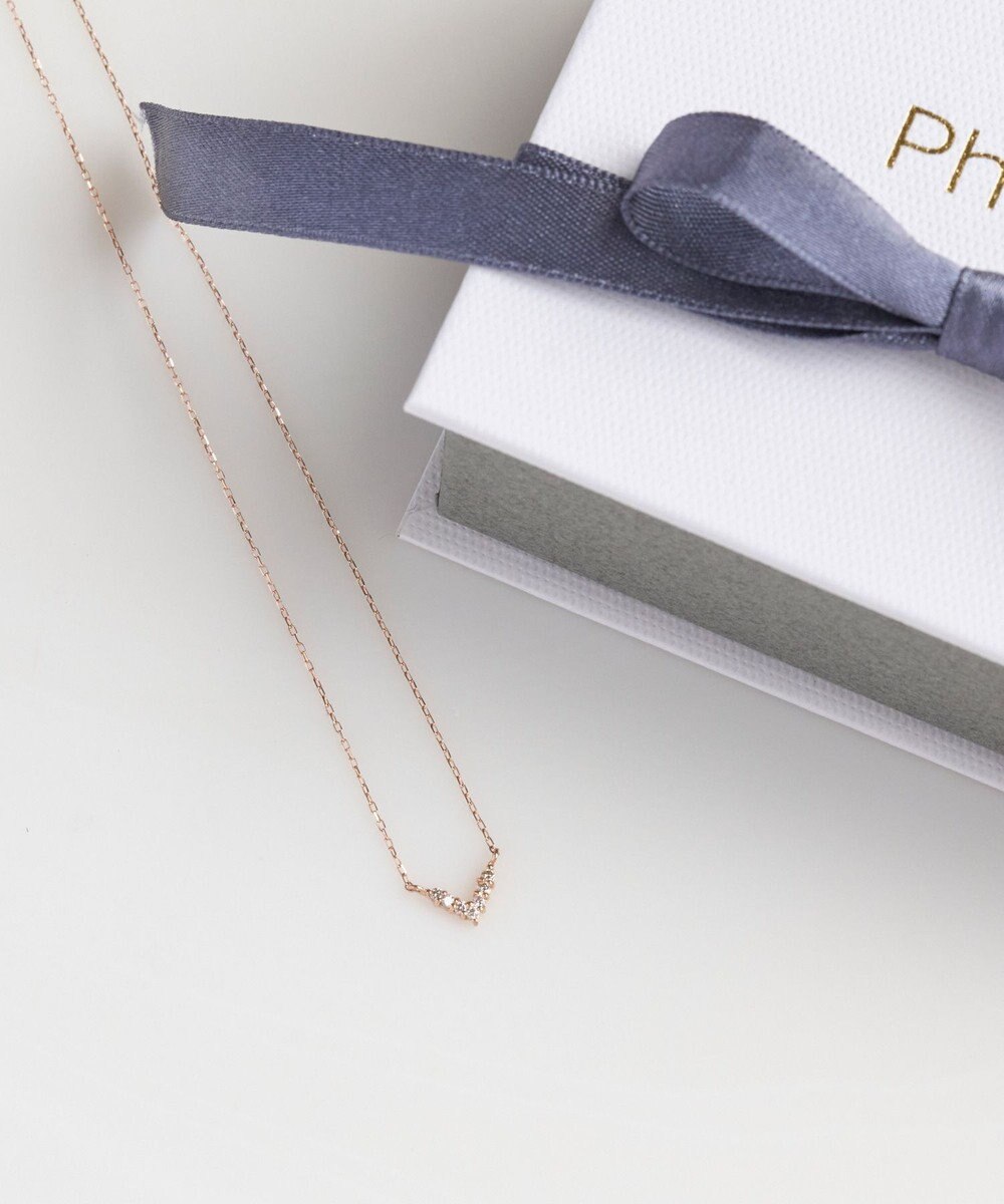 Phoebe 【K10RG】Vラインダイヤモンドネックレス/全長:40cm 