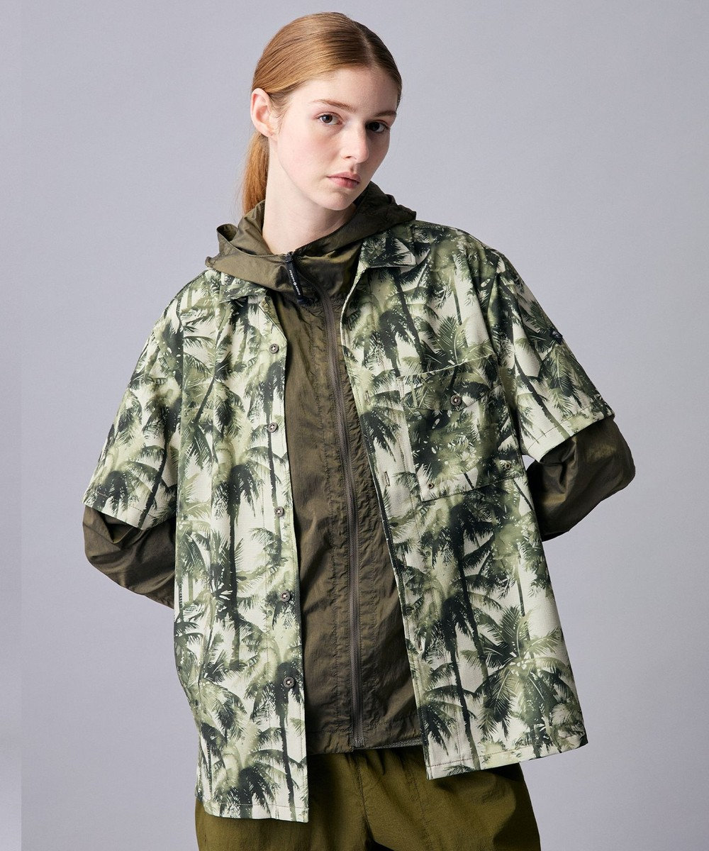 JOSEPH ABBOUD MOUNTAIN 【速乾/軽量/ストレッッチ】ライトスラブボタニカルプリント アウトドアシャツ 