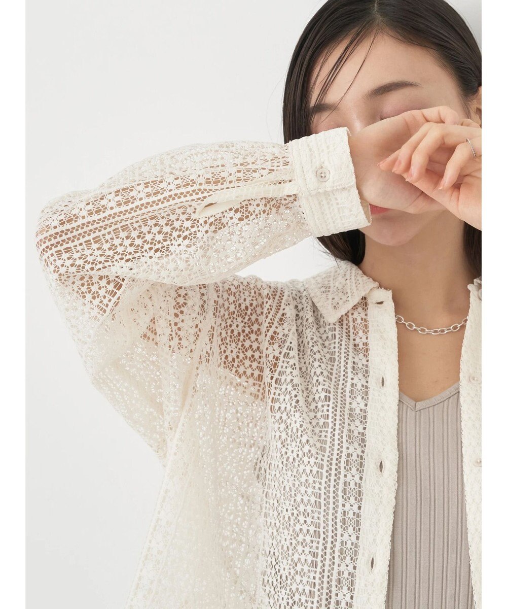 earth music&ecology レースショートシャツ 