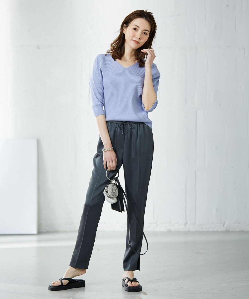 ICB 【洗える】コットンポリエステルリブ プルオーバー 