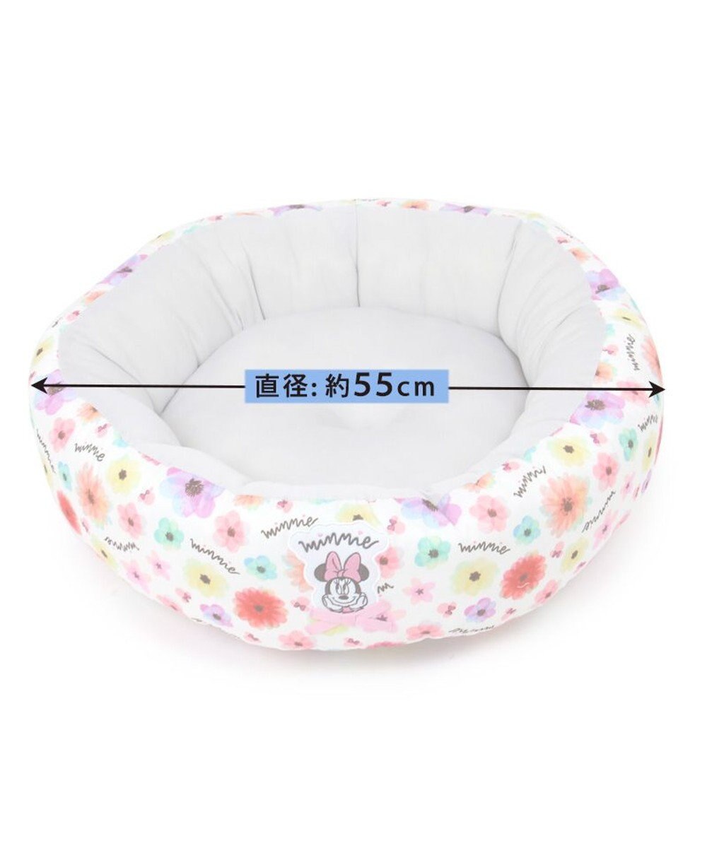 PET PARADISE ディズニー ミニーマウス 花柄 丸型  クール カドラーベッド（55cm） 