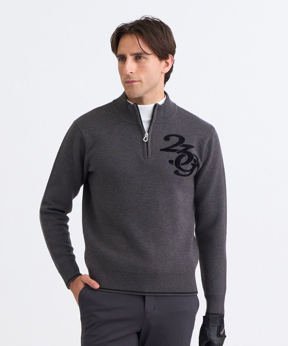 23区GOLF 【MEN】ロゴグラフィックもちもちニット 