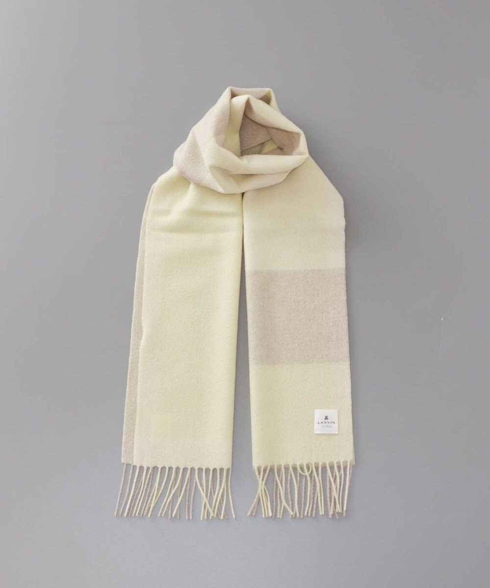 AURORA LANVIN en Bleu ランバン オン ブルー  ウール　チェック柄マフラー 