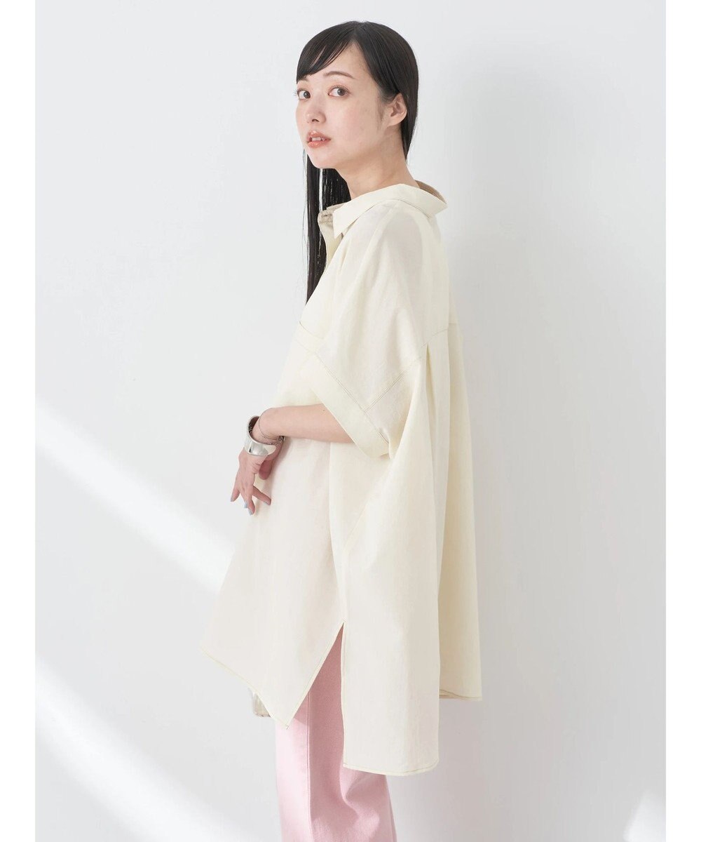 earth music&ecology 配色ステッチＢＩＧシャツ 