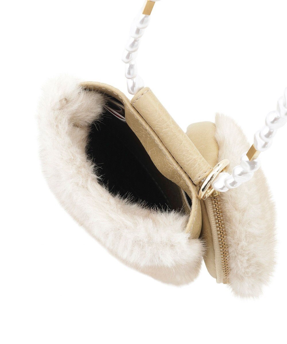 MOONBAT 【ファーバッグ 】パールショルダー スマホバッグ ポシェット フェイクファー 