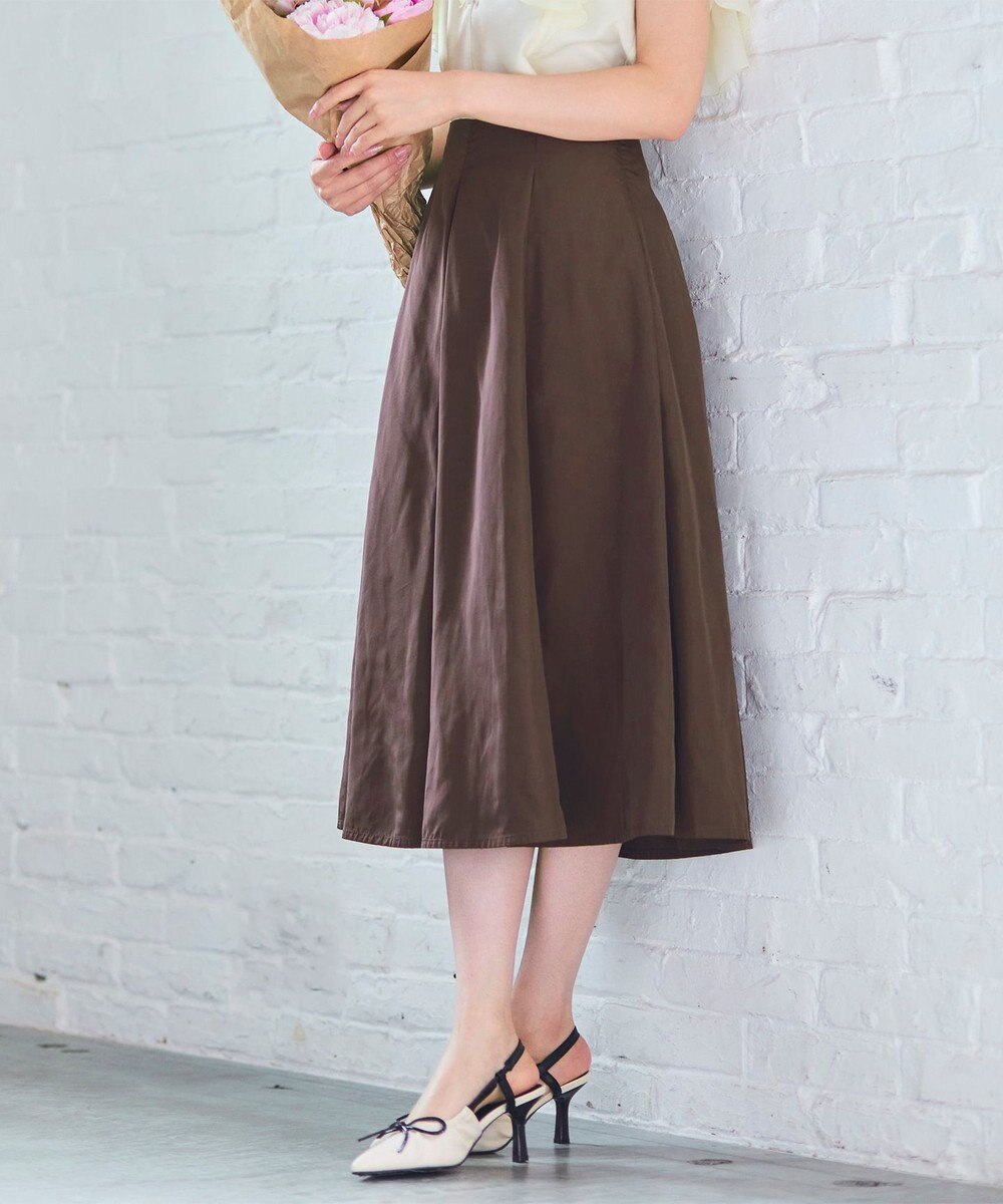 Feroux 【洗える】タフタフレア スカート 