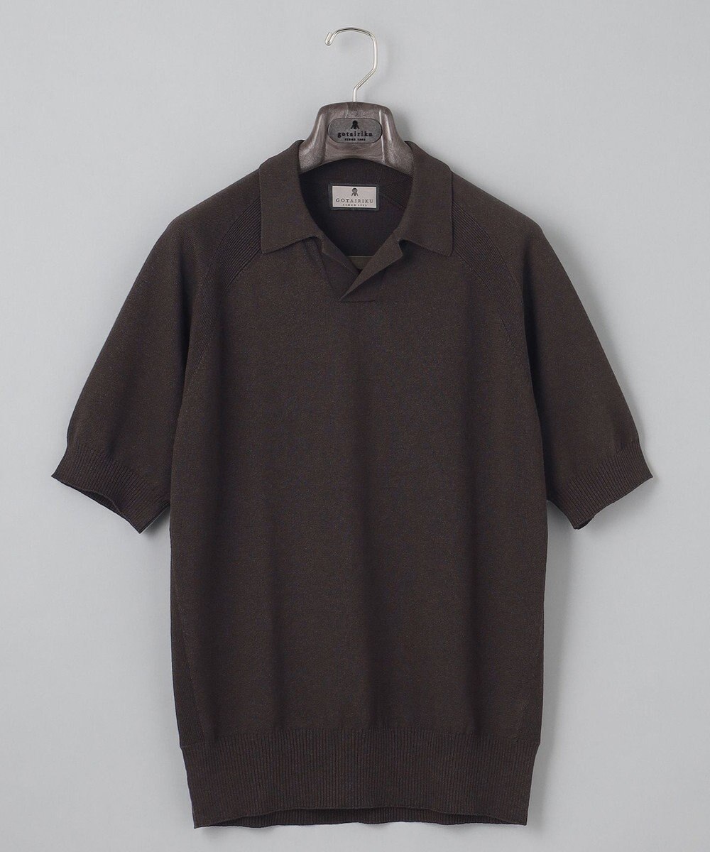 GOTAIRIKU 【和紙＆綿 】二ット スキッパーポロシャツ 