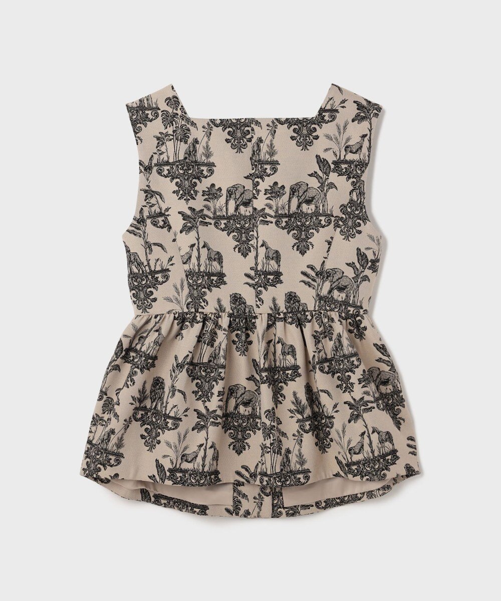 GRACE CONTINENTAL アニマルジャガードペプラムベスト 