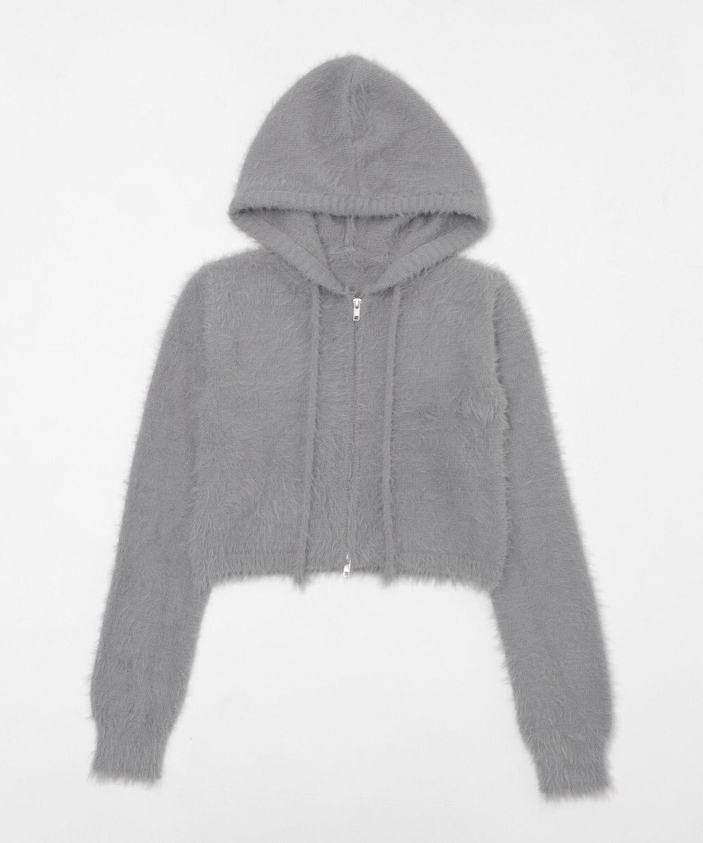 WEGO 【25秋冬新作】シャギーニットジップパーカー 