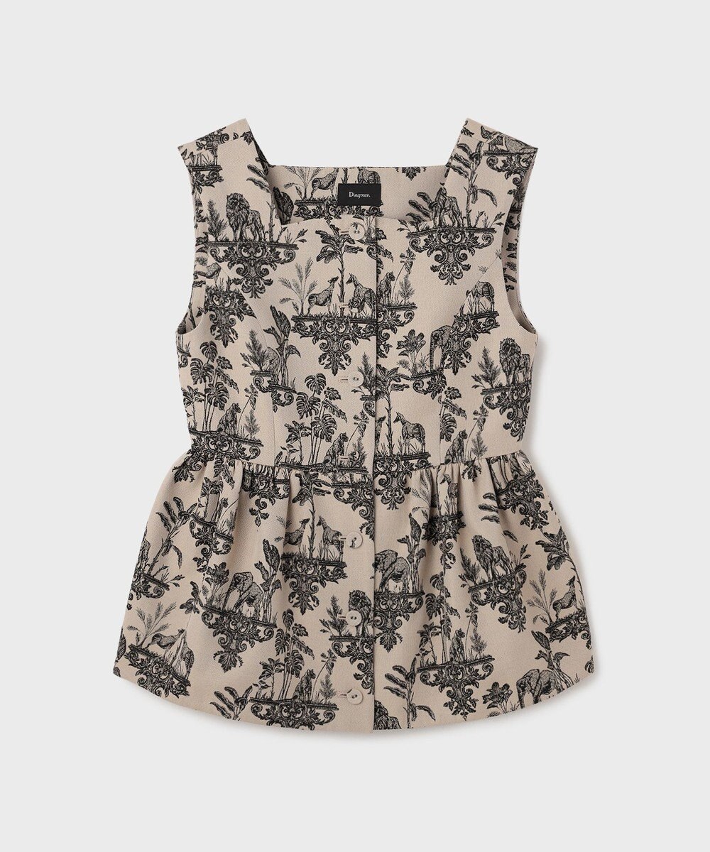 GRACE CONTINENTAL アニマルジャガードペプラムベスト 