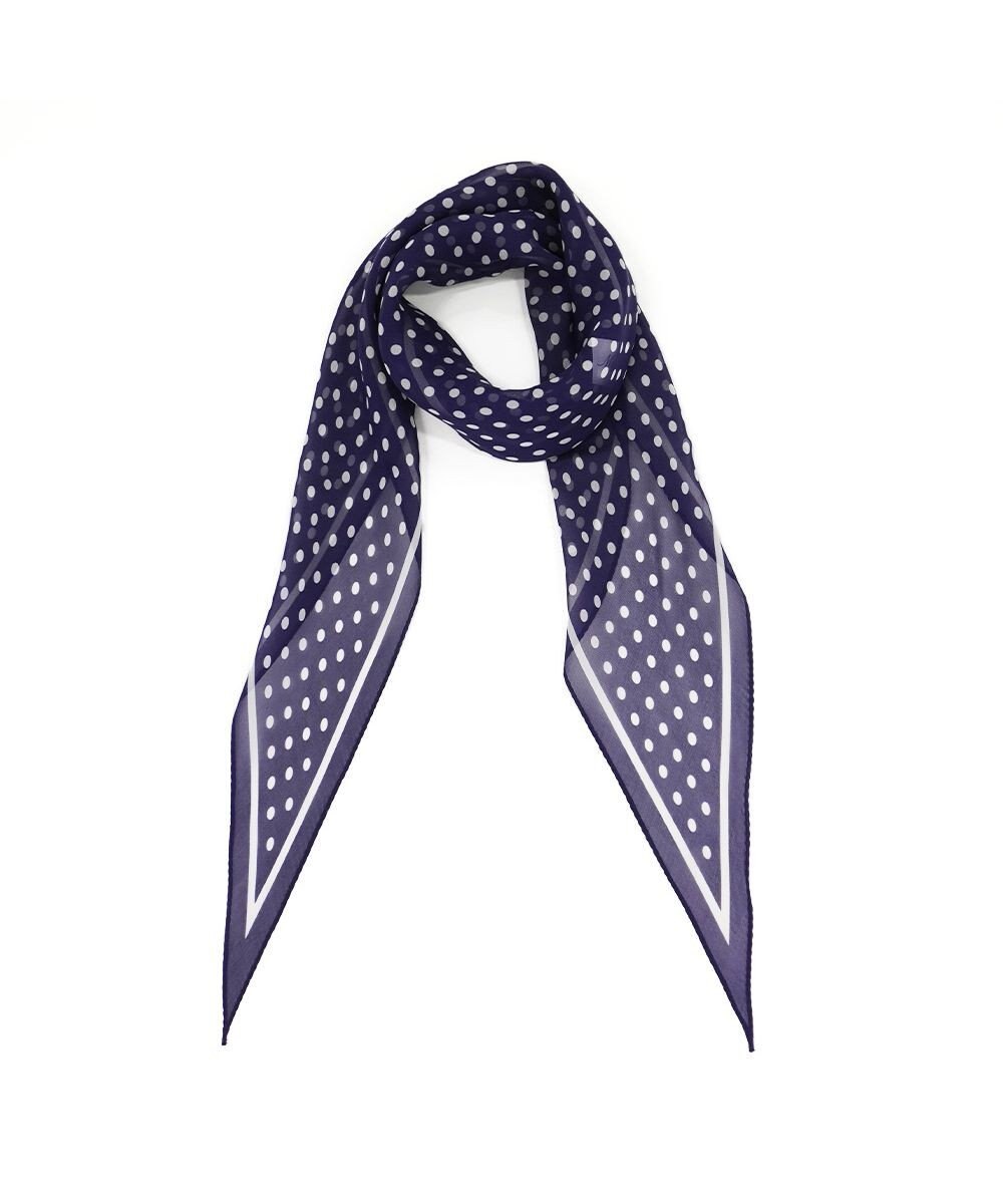 Marca ＜洗えるシルク＞ドット 菱形スカーフ Marcaオリジナル ウォッシャブルシルクローン 