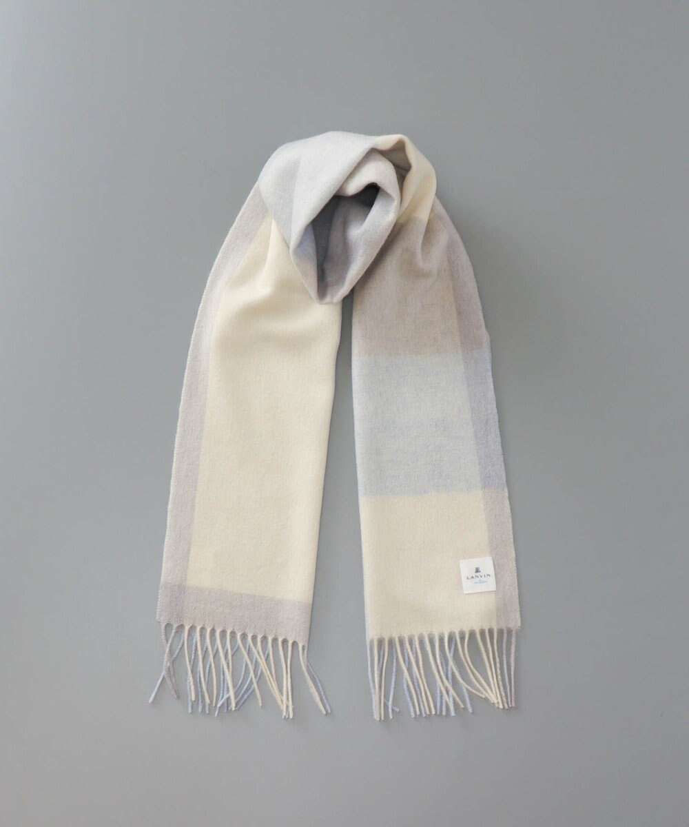 AURORA LANVIN en Bleu ランバン オン ブルー  ウール　チェック柄マフラー 