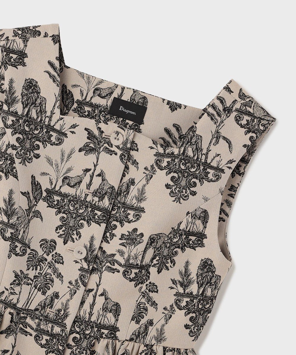 GRACE CONTINENTAL アニマルジャガードペプラムベスト 